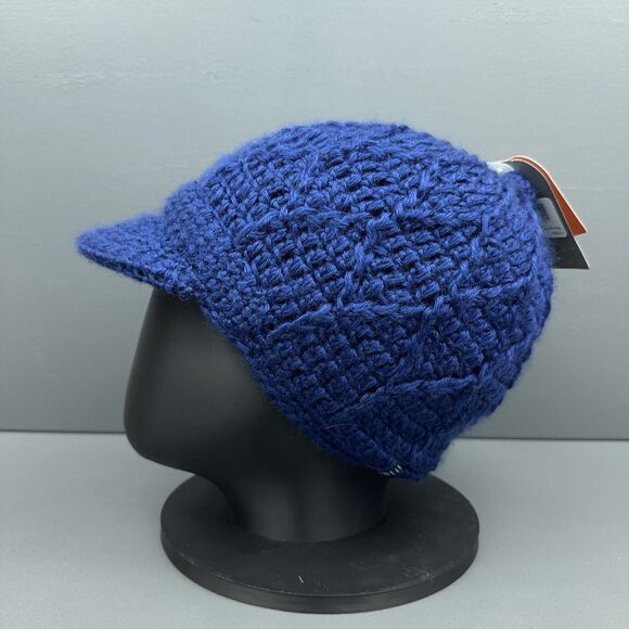 Pistil Women's Jax Knit Brim Hat in Sapphire Blue Warm Brimmed Beanie NWT - Picture 1 of 6